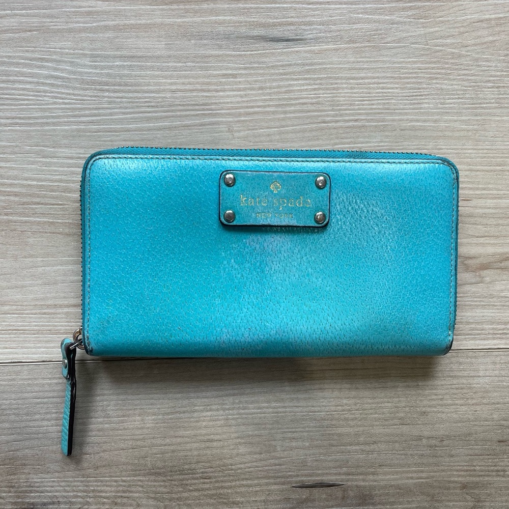 Kate Spade Wellesley Neda Zip Around Wallet - Turquoise Mint Mojito